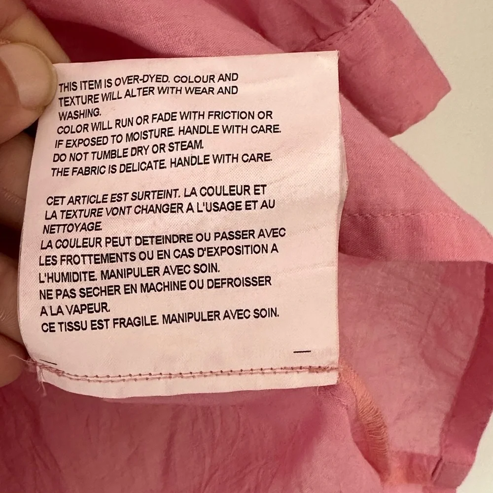 Comme des Garcons Puff-Sleeve High-neck Bubblegum Pink Top Size Medium - Picture 8 of 9